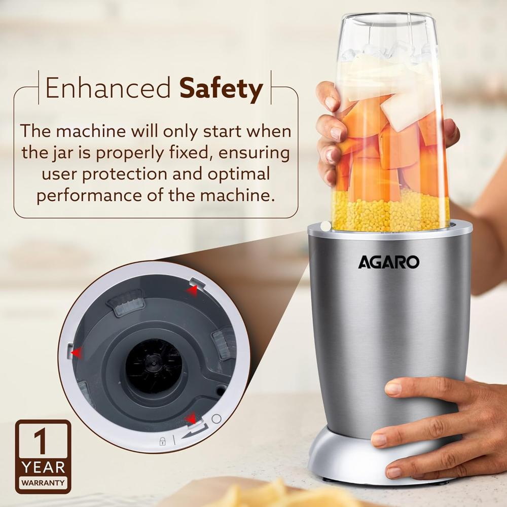 AGARO Nutri-Max Personal Blender 1000 Watts, Mixer/Grinder/Smoothie Maker, Blender(34282)