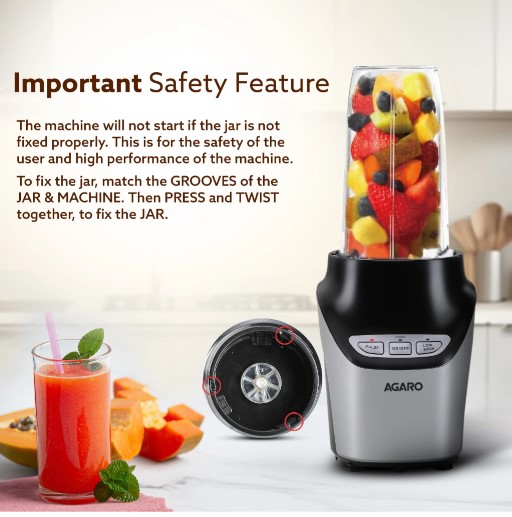 AGARO 1000 W Grey Electric Whisk (Nutri Blender)33287