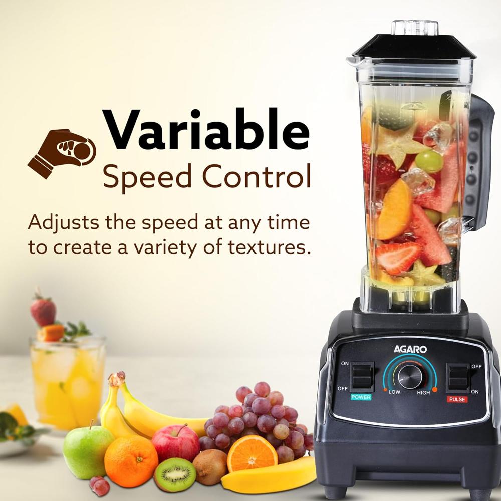 AGARO Grand Professional Blender/Grinder/Mixer, 2000 watts, 2 Litres BPA Free Jar(33555)