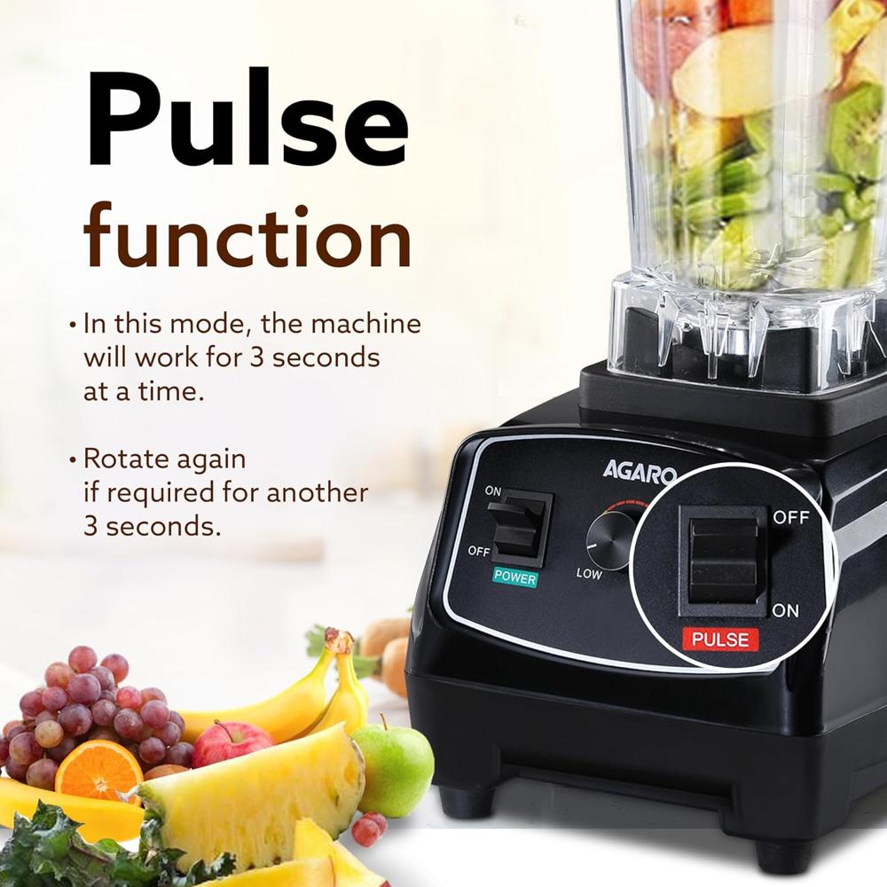 AGARO Grand Professional Blender/Grinder/Mixer, 2000 watts, 2 Litres BPA Free Jar(33555)