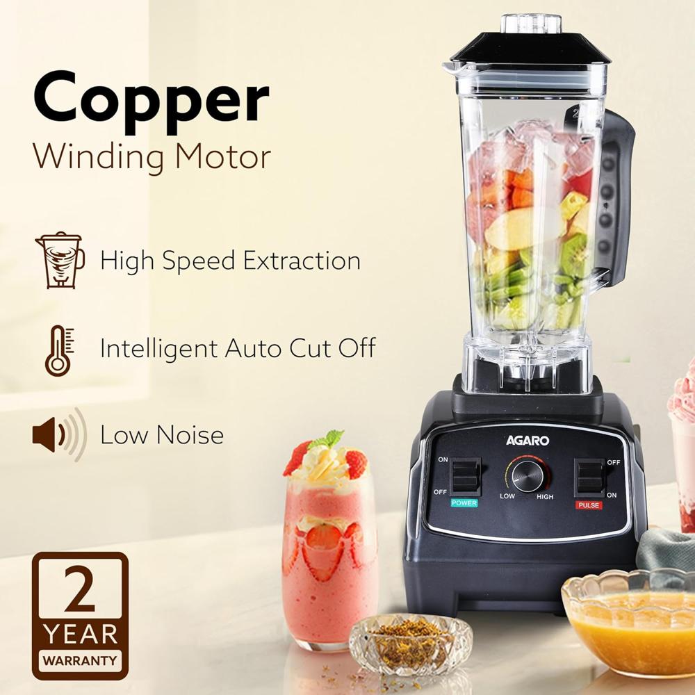 AGARO Grand Professional Blender/Grinder/Mixer, 2000 watts, 2 Litres BPA Free Jar(33555)