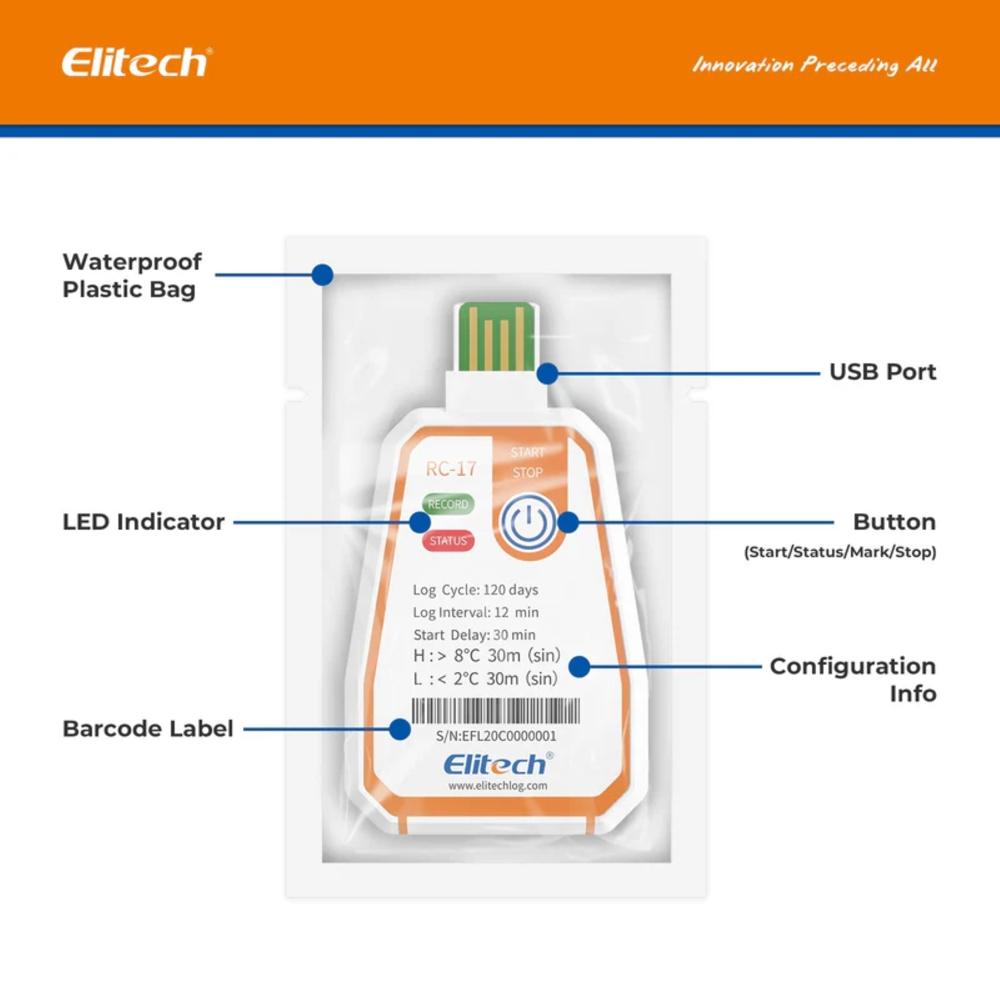  Elitech RC-17 TEMPERATURE DATA LOGGER 