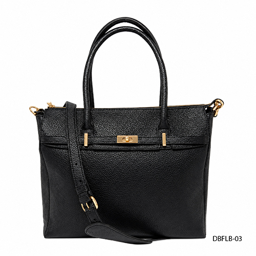 Faux Black Leather Bags - Color: Brown