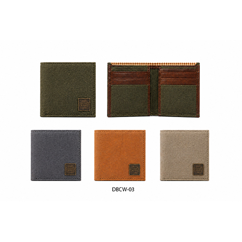 Premium Leather Trim Canvas Wallet