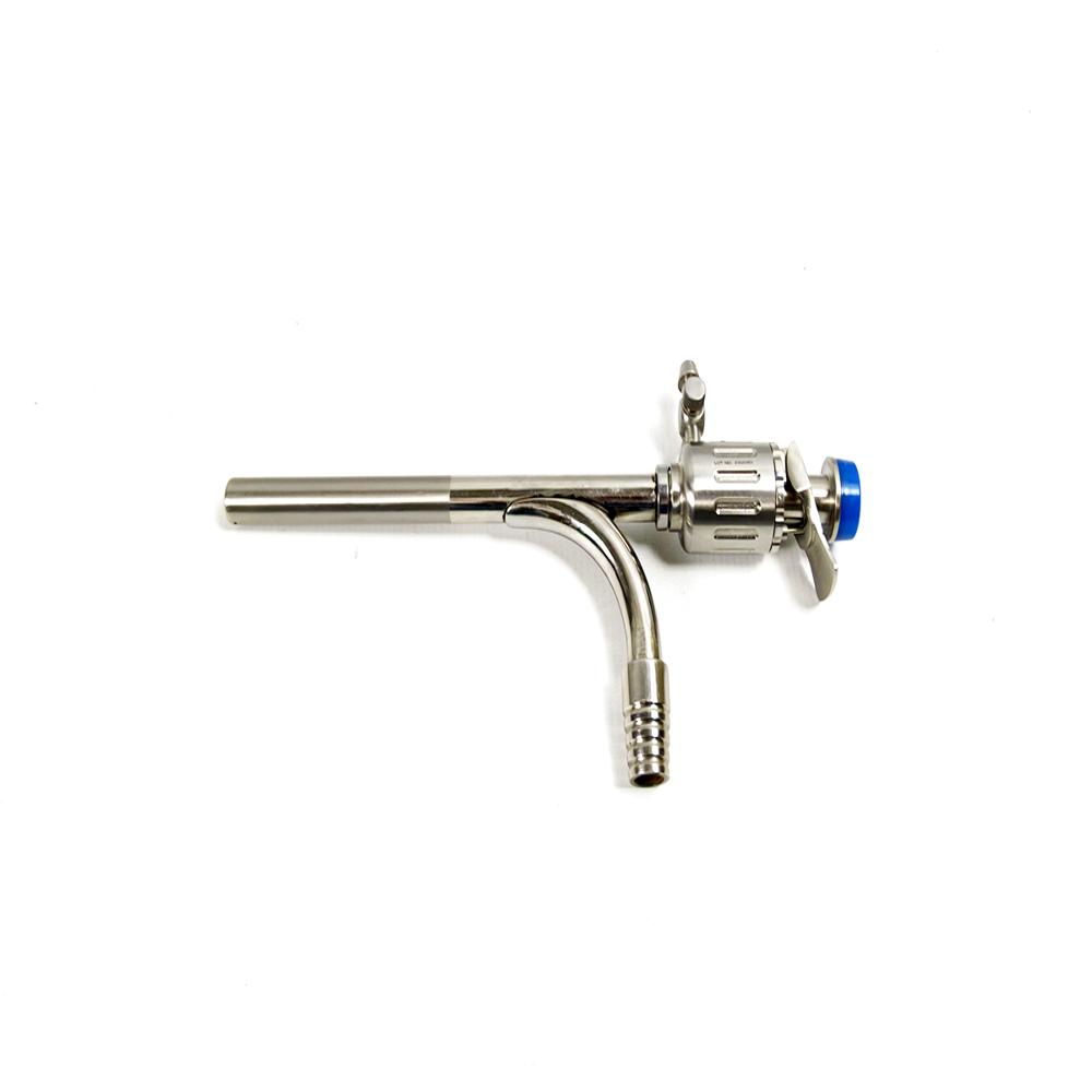 Hydrated Cyst Trocar With Suction Attachment - Stainless Steel 10mm, Ergonomic Handle, Multifunctional Valve