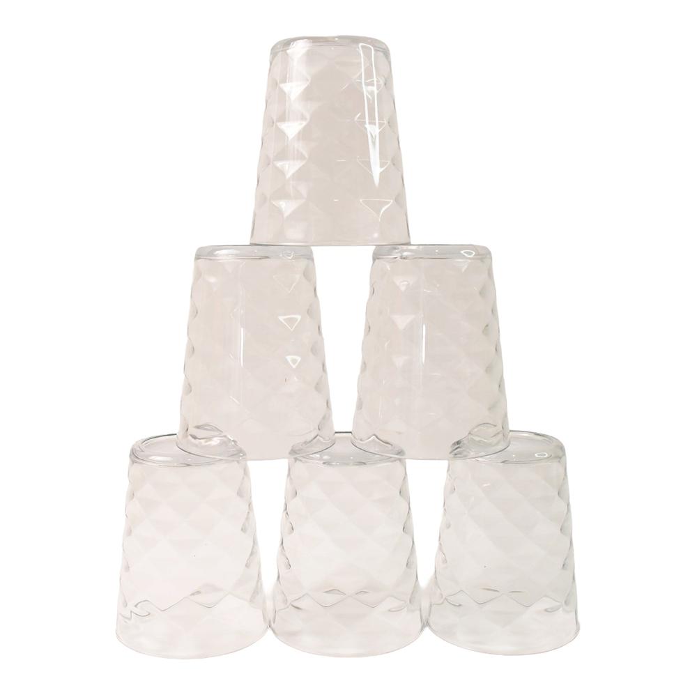 Apex Pyramid Design Unbreakable Plastic Glass  300 ML