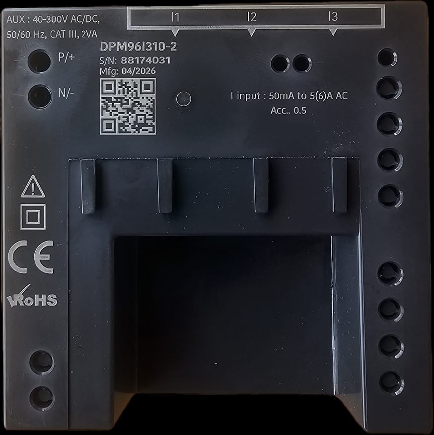 SECURE Meters - DPM96I310-2, Three Phase, Three Line Ammeter