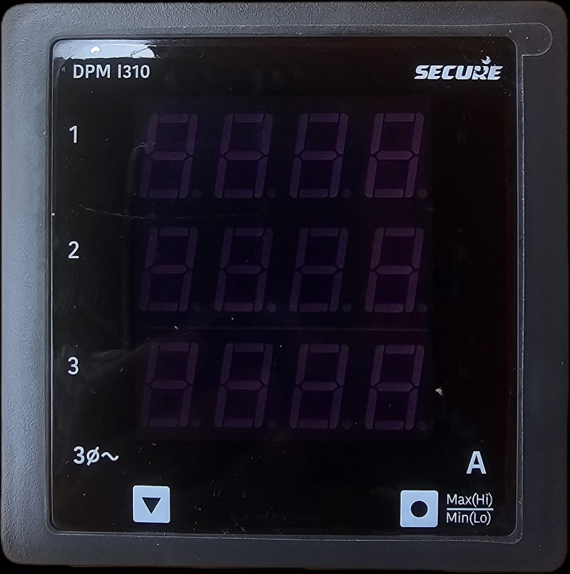 SECURE Meters - DPM96I310-2, Three Phase, Three Line Ammeter