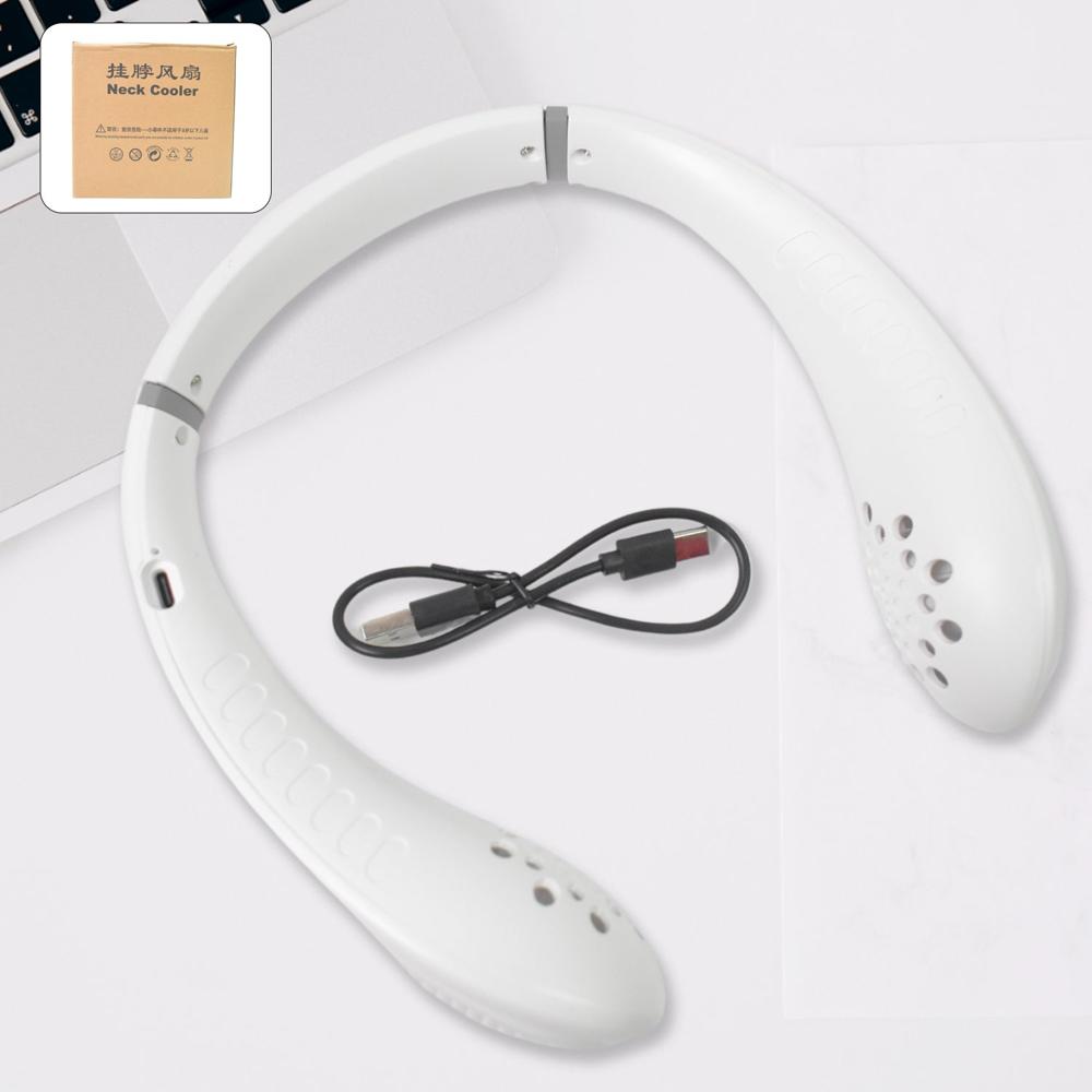 Portable Usb Rechargeable Neck Fan  Wearable, 3 Speeds, Headphone Design - Color: Mix