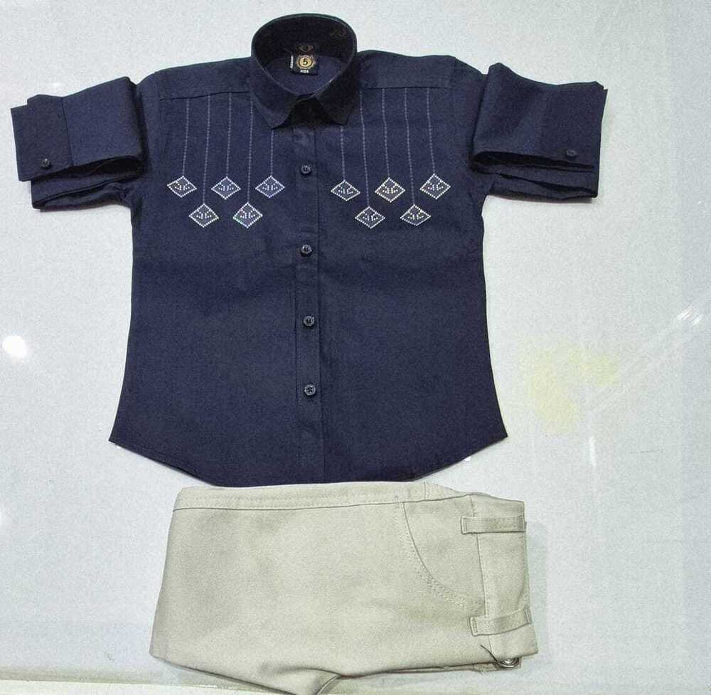 Kids Blue Full Seleves Shirt Pant