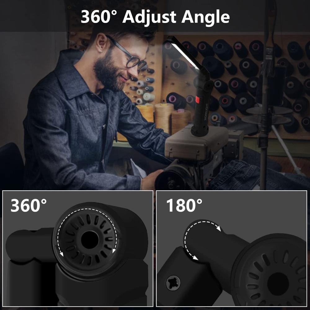 Compact Rechargeable Small LED Work Light with Adjustable Arm and Magnetic Base