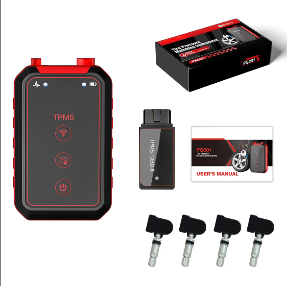 PS001 TPMS Tool Tire Pressure Sensor Programming Activation 2.8in Screen 4 Sensors Included