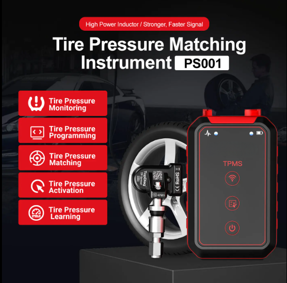 PS001 TPMS Tool Tire Pressure Sensor Programming Activation 2.8in Screen 4 Sensors Included