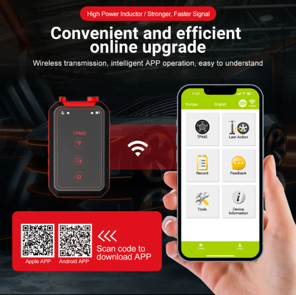 PS001 TPMS Tool Tire Pressure Sensor Programming Activation 2.8in Screen 4 Sensors Included