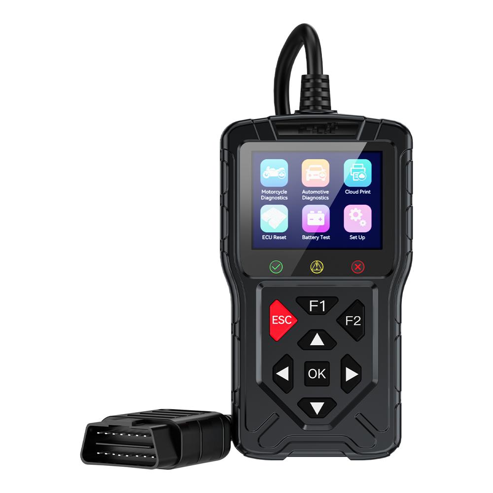 M60 Car & Motorcycle Scanner 2.4in Color Screen OBDII Battery Startup Test