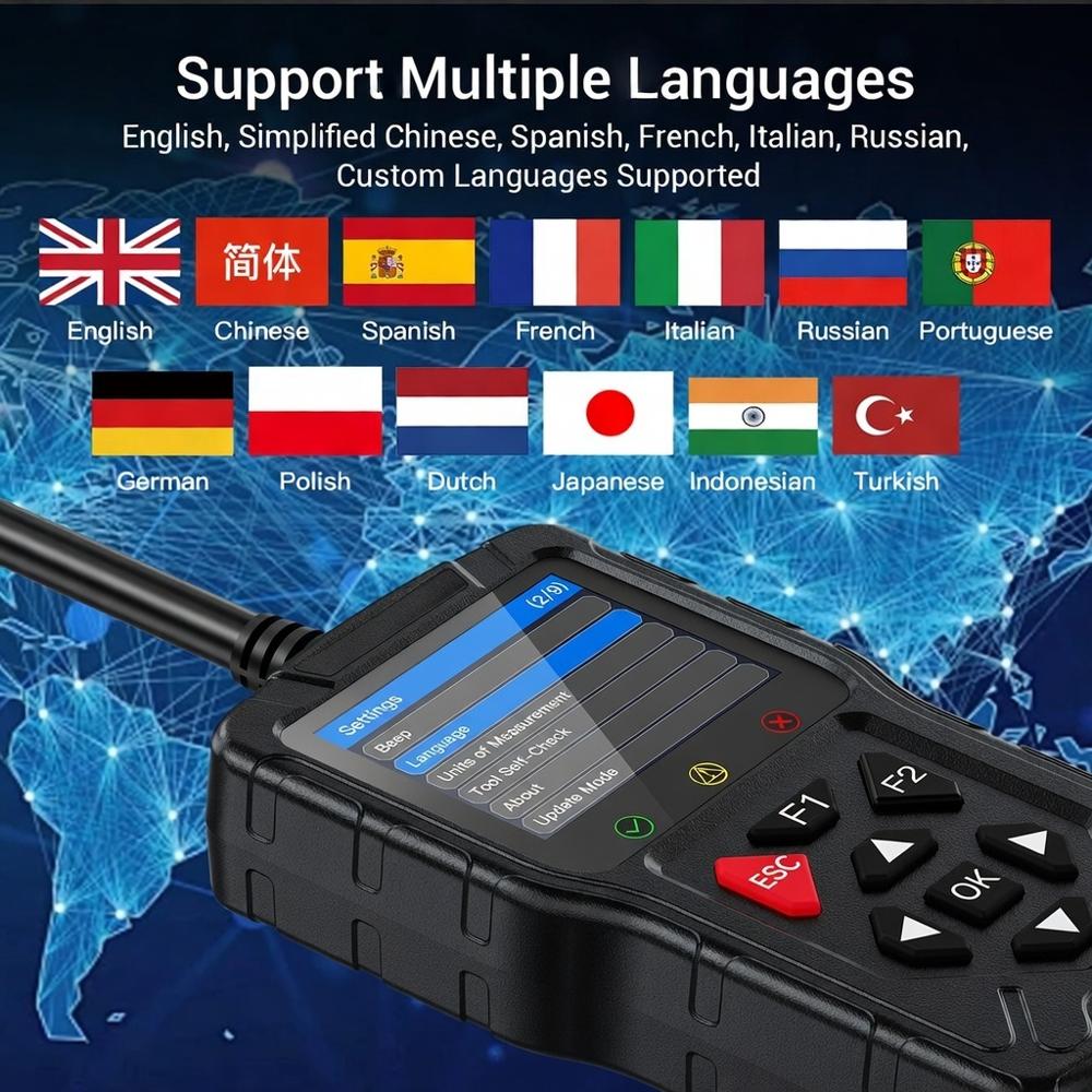 M60 Car & Motorcycle Scanner 2.4in Color Screen OBDII Battery Startup Test