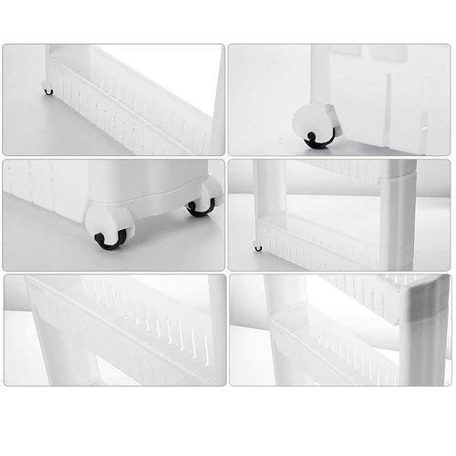 Multipurpose 2 Layer Slim Side Space Saving Storage Organizer Rack Shelf - Color: Mix