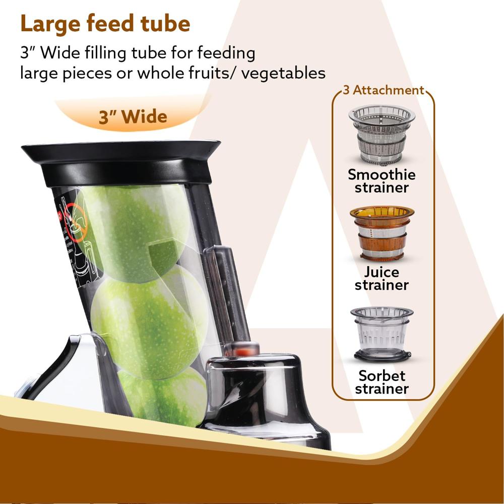 AGARO Imperial Slow Juicer, Professional Cold Press Whole Slow Juicer, 240 Watts Power Motor(33847)