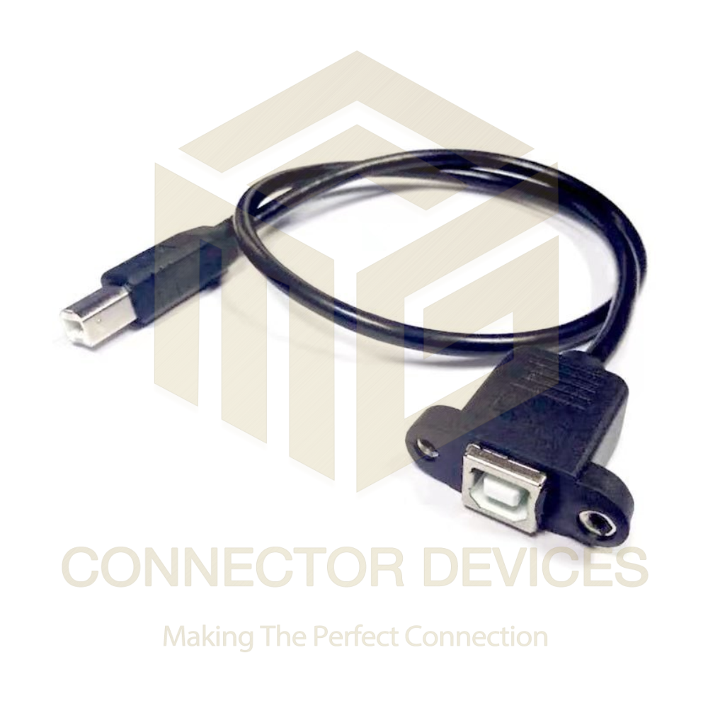 Panel Mount USB B Female to USB B Male Cable
