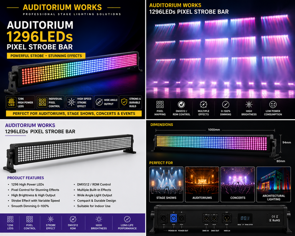 Auditorium 1296LEDs Pixel Strobe Bar