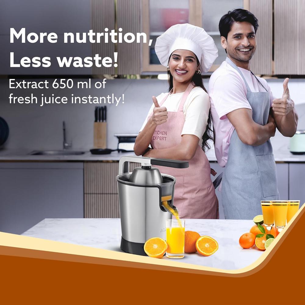 AGARO Regency Electric Citrus Juicer 350W, 650 ml, Pulp Regulator, AC Copper Motor(34062)