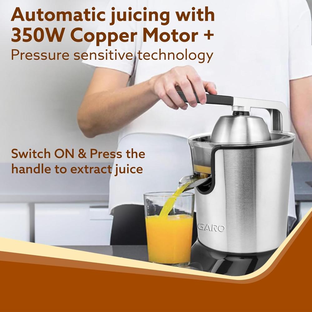 AGARO Regency Electric Citrus Juicer 350W, 650 ml, Pulp Regulator, AC Copper Motor(34062)
