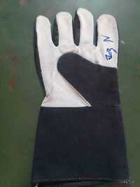 Leather jeans gloves