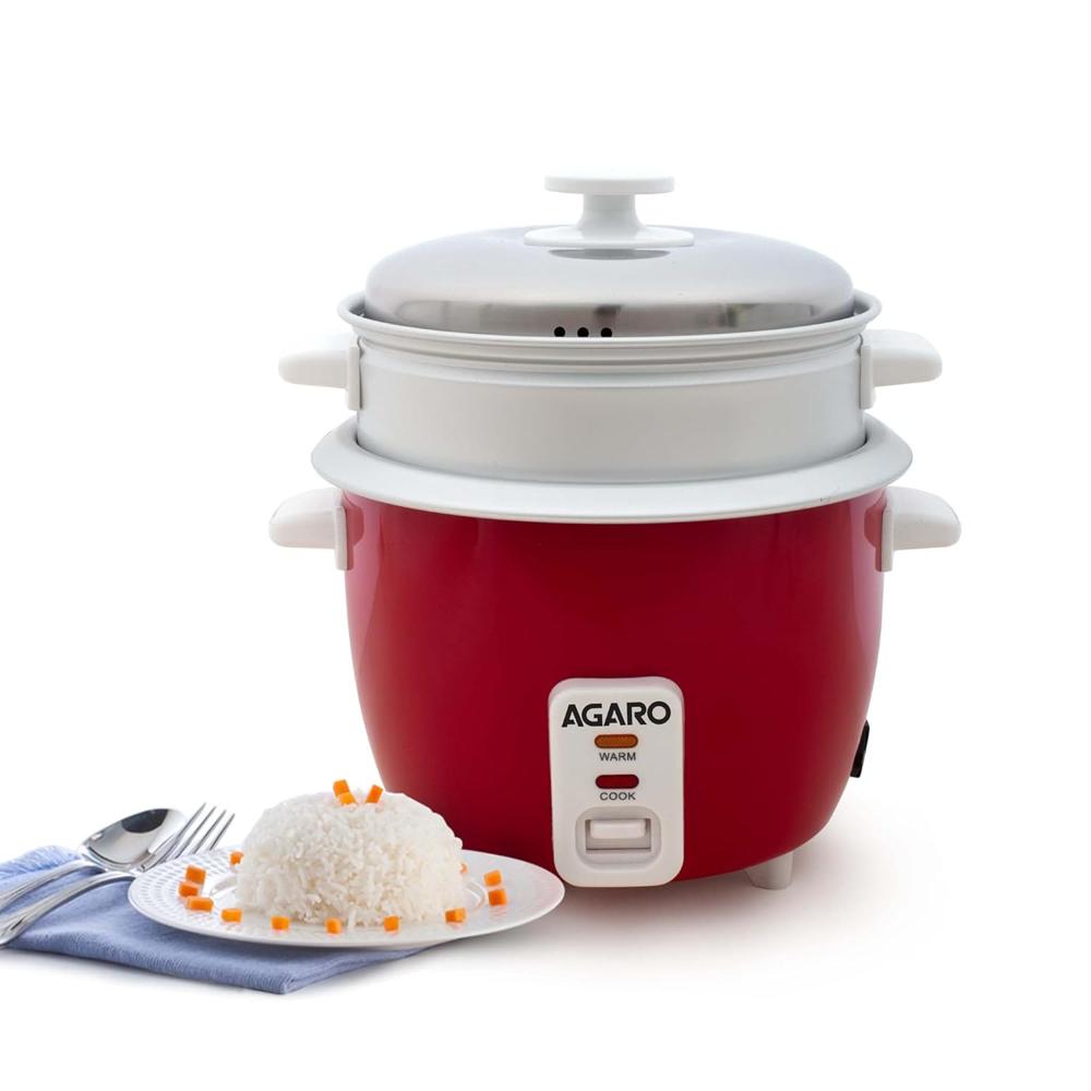 AGARO Elegant Electric Rice Cooker, 1L, 700 gms (approx. 5 cups) raw rice, 400W, Automatic Boiler, Steamer(33957)