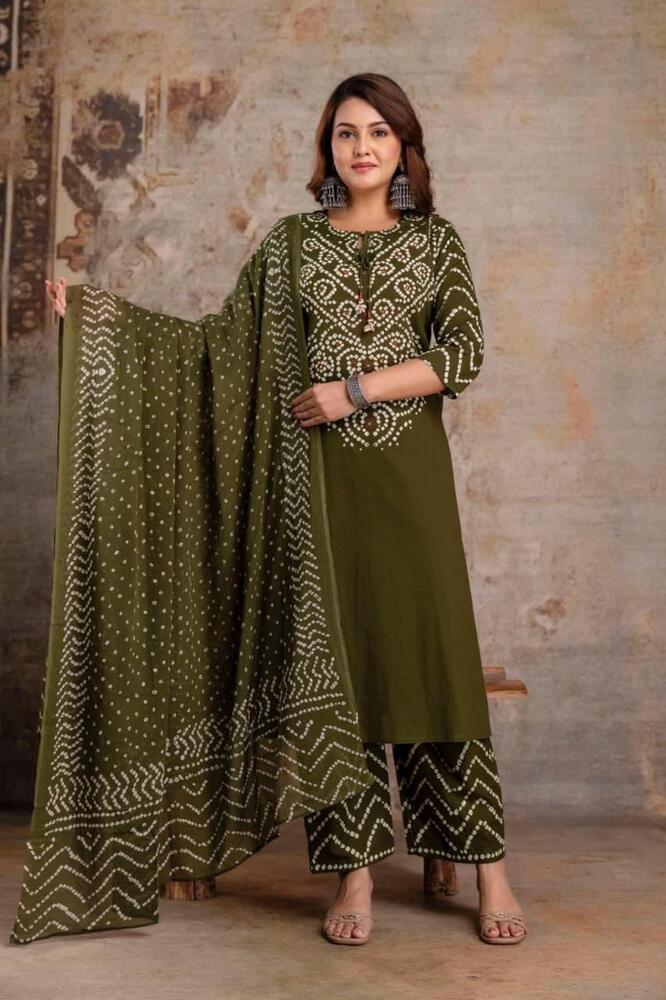 Bandhej Fancy 3 Piece Suit Set
