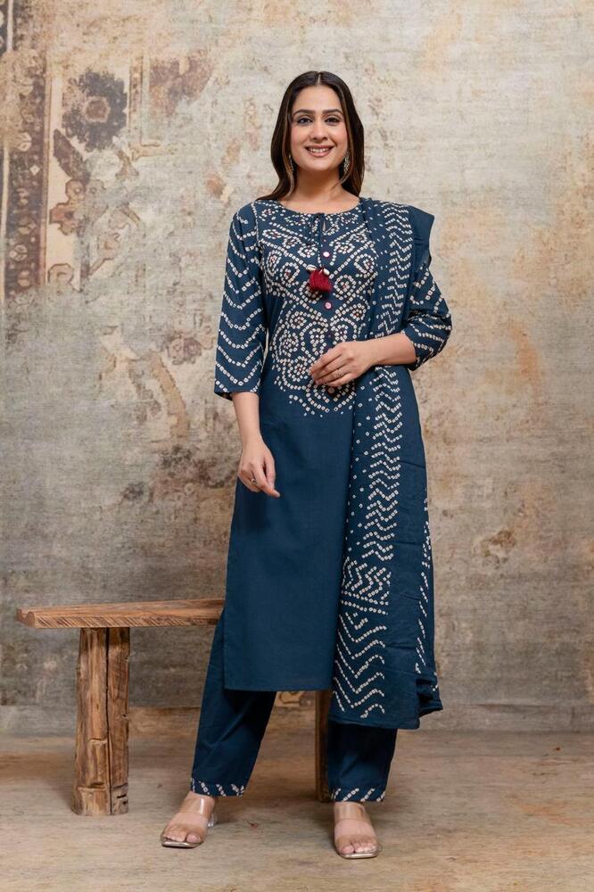 Bandhej Printed 3 Piece Suit Set