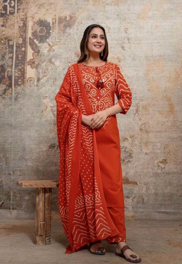 Bandhej Designer 3 Piece Suit Set