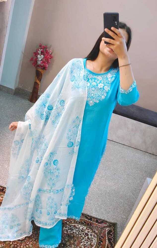 Inverted Embroidery 3 Piece Suit Set