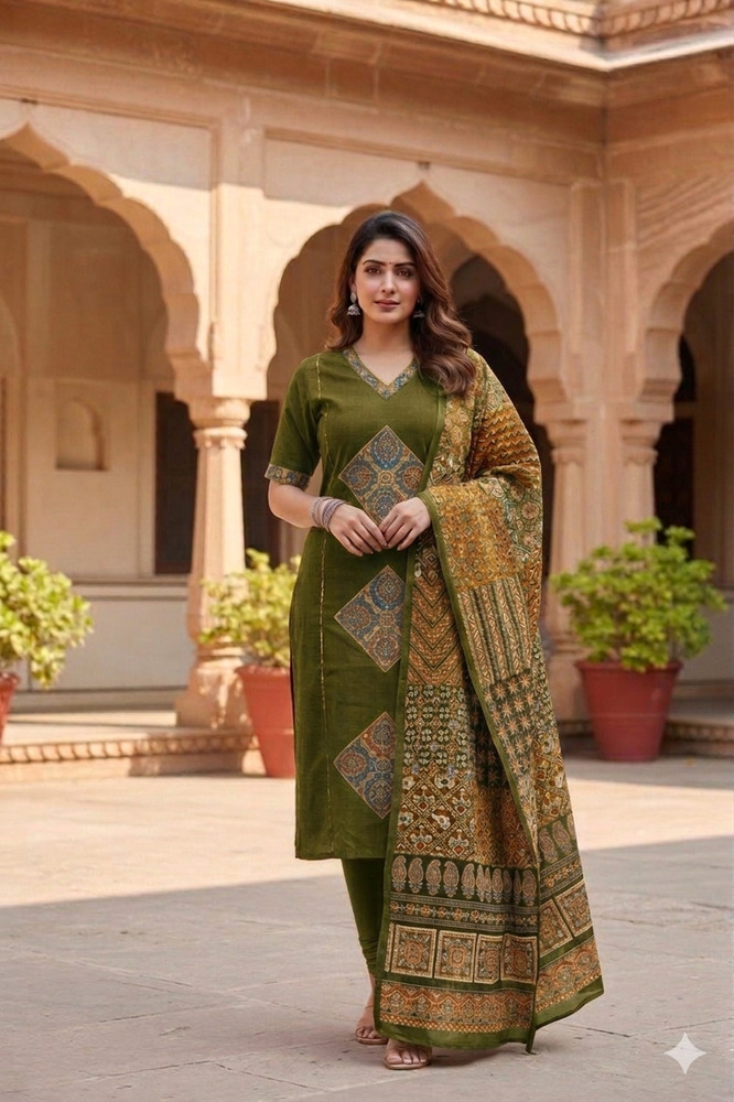 Patch Work Fancy 3 Piece Suit Set