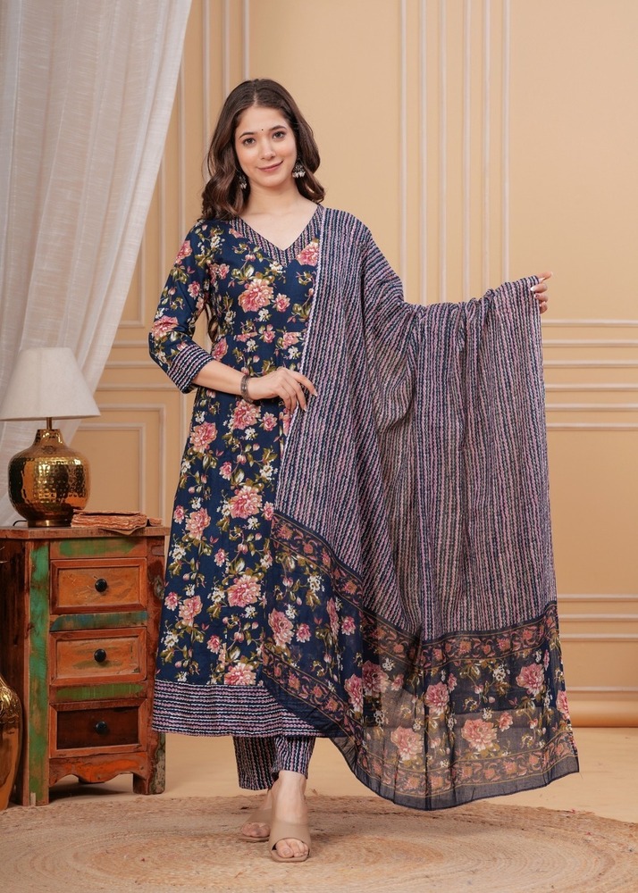 Taj Cotton Designer 3 Piece Suit Set
