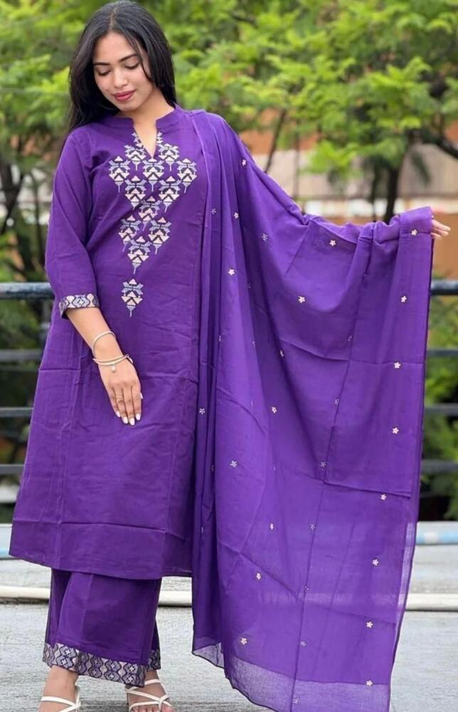 Pixel Embroidery 3 Piece Suit Set