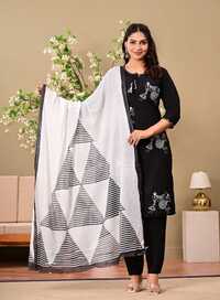 Ancient Print Black 3 Piece Suit Set