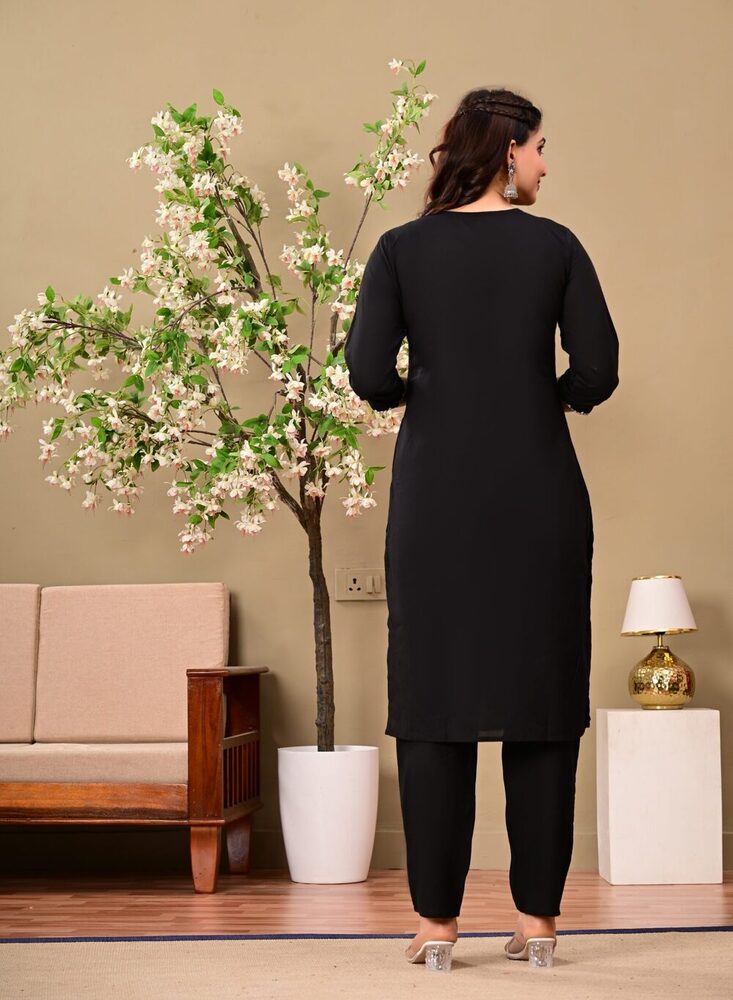 Ancient Print Black 3 Piece Suit Set