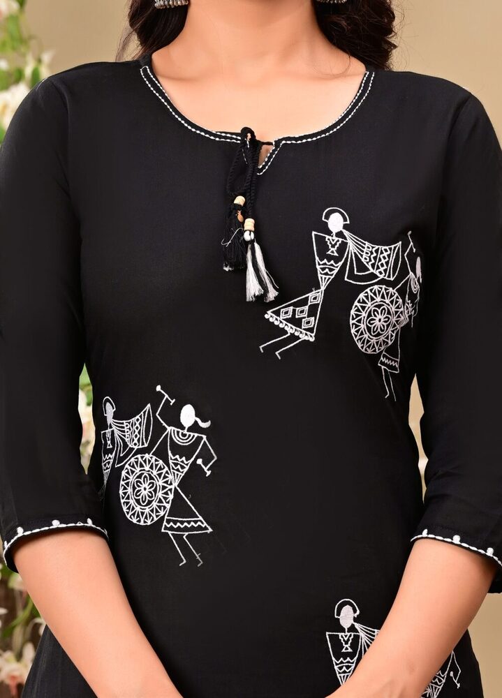 Ancient Print Black 3 Piece Suit Set