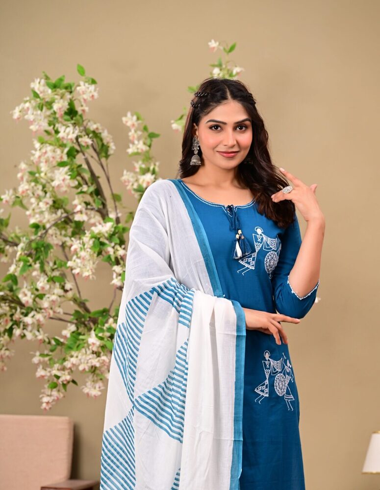 Ancient Print Daily Wear 3 Piece Suit Set