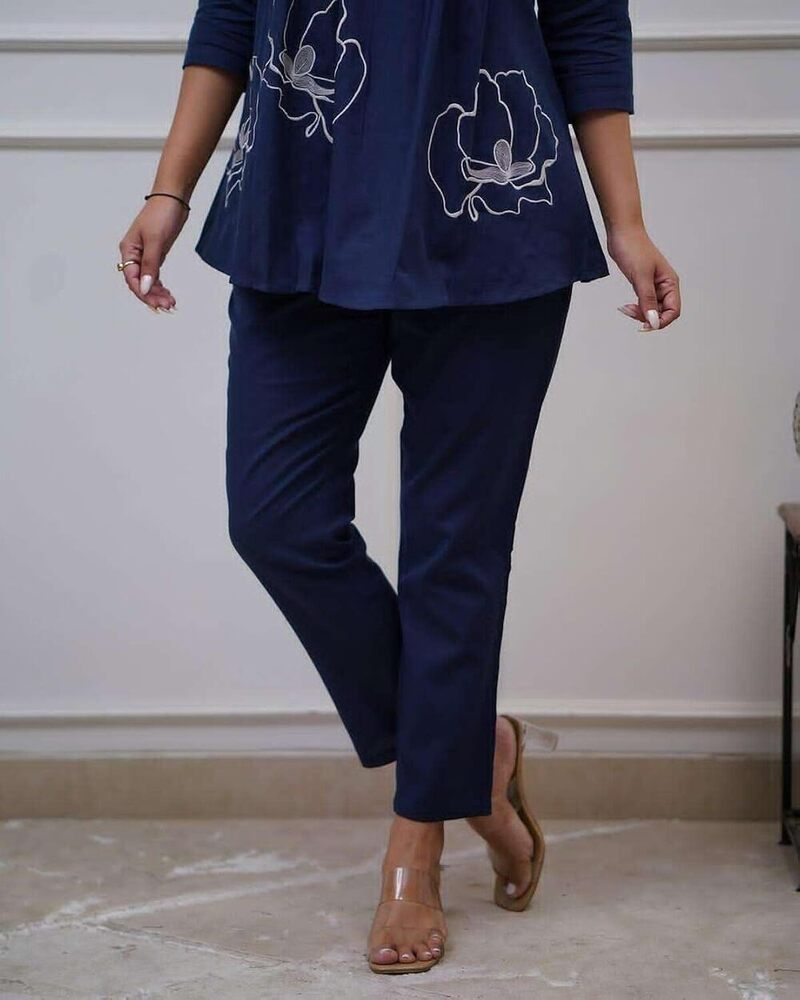 Flower Embroidery Fancy 2 Piece Set
