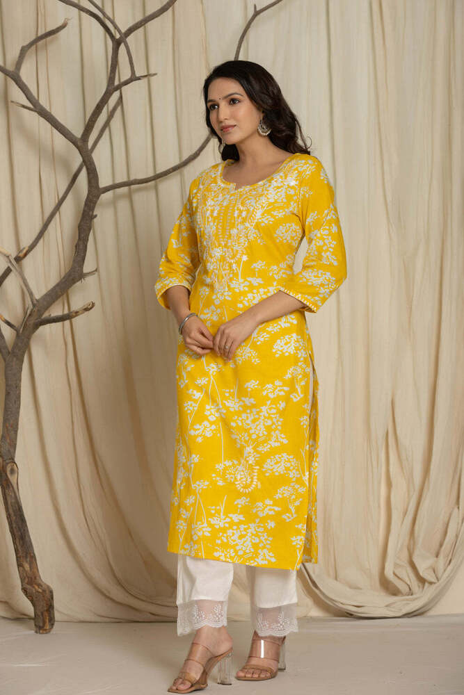 Chikankari Yellow 2 Piece Set