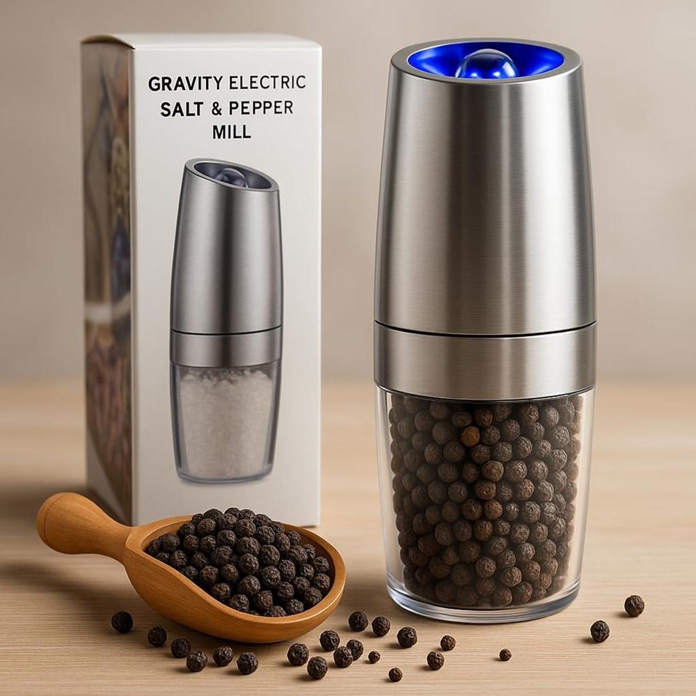 Automatic Gravity Electric Salt And Pepper Grinder Mill (1 Pc) - Color: Mix