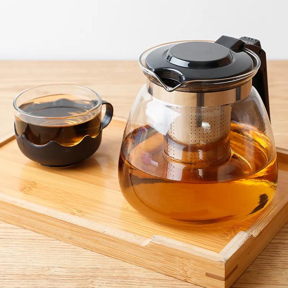 Flame Proof Glass Kettle And Cup Set With Strainer High Quality Set 24 Pc - Color: Mix