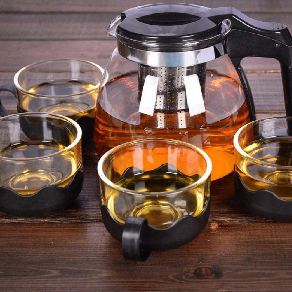 Flame Proof Glass Kettle and Cup Set with Strainer High Quality Set 24 Pc