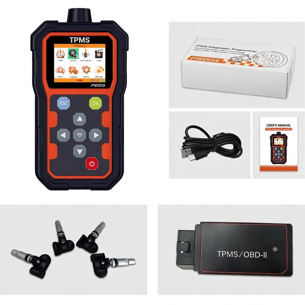 PS003 Handheld TPMS Tool Tire Sensor Activation Programming WiFi Upgrade Key Frequency
