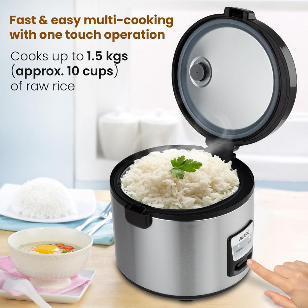 AGARO Regency Electric Rice Cooker, 5L Ceramic Coated Inner Bowl  700 W (33876)