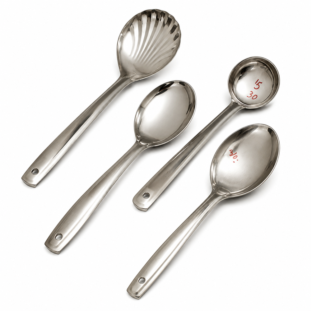 Stainless Steel Serving Spoon - Color: Silver