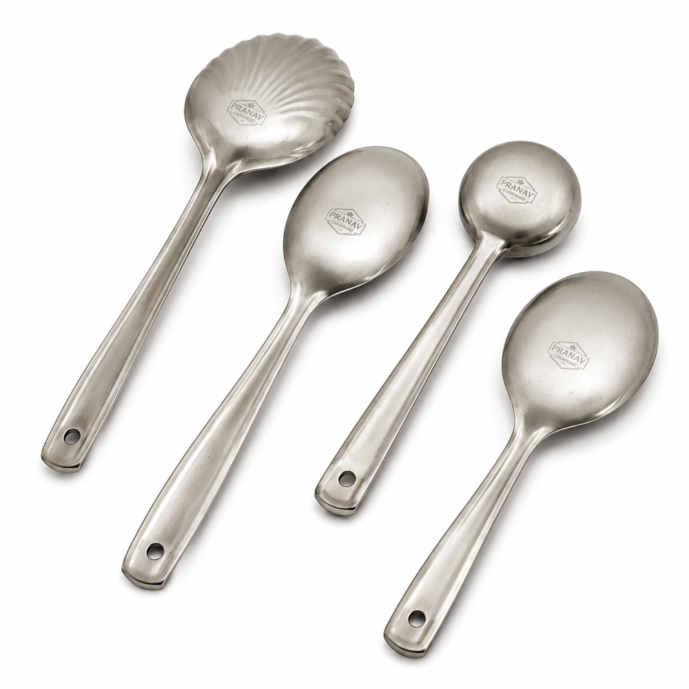 Stainless Steel Serving Spoon - Color: Silver