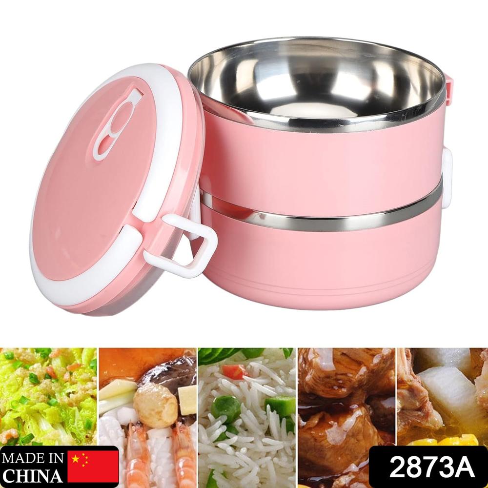 Doraemon 2-Layer Lunch Box  Steel Tiffin Box For Home, Office & School Use - Color: Mix