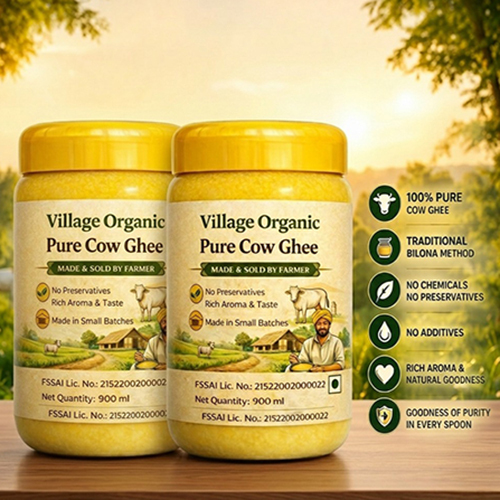 1Ltr Village Organic Pure Cow Ghee